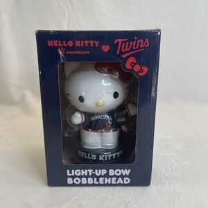 2024 Minnesota Twins Hello Kitty 50th Anniversary Light Up Bow Bobblehead Figure